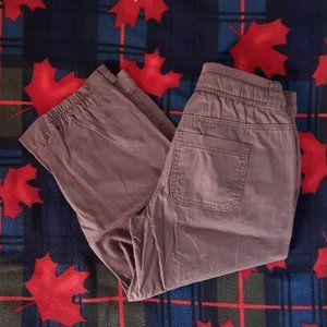 Brown Linen Capri Pants